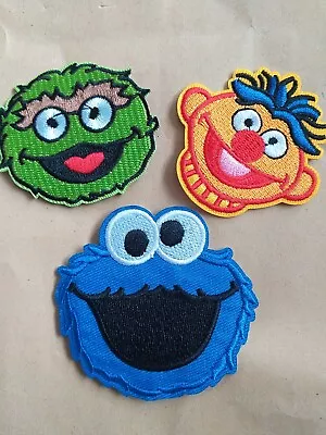 Buy Sesame Street  Muppets  Ernie Oscar Cookie Monster Iron On Motif Patch Bundle • 6.92£
