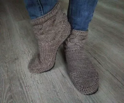 Buy Knitted Ugg Shoes With Felt Soles. • 42.63£