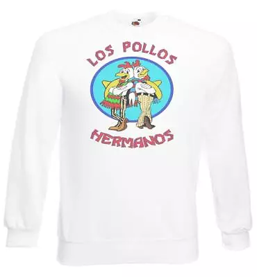Buy Unisex White Los Pollos Hermanos Gustavo Fast Food TV Show Sweatshirt • 21.95£