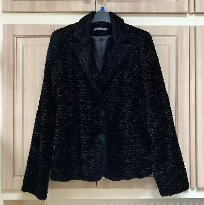 Buy LIZ CLAIBORNE Very Pretty Size 10 Black Faux Fur Jacket NEW. • 21.99£