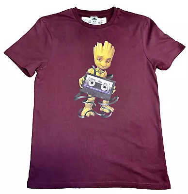 Buy Guardians Of The Galaxy - Groot T-Shirt - Burgundy - Extra Small - Disney Marvel • 9.99£
