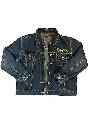 Buy Vintage Authentic 2000 Harry Potter Blue Denim Jean Jacket Adult Large • 37.79£