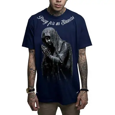 Buy Mafioso Sinner Navy Mens T-Shirt Streetwear Alternative Tattoo Clothing • 31.57£