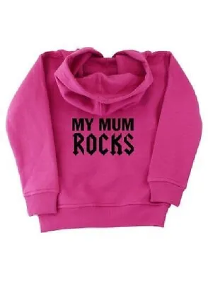 Buy MY MUM ROCKS Pink Hoodie 1-2 Years Darkside ROCK Clothing  NEW Stock Clearance • 15£