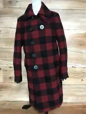 Buy Dsquared2 Red And Black Canadian Check Double Breasted Long Length Jacket • 495£