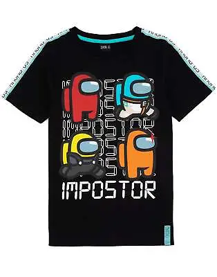 Buy Among Us Boys T-Shirt | Kids Imposter Crewmate Black Short Sleeve Game Top • 13.95£