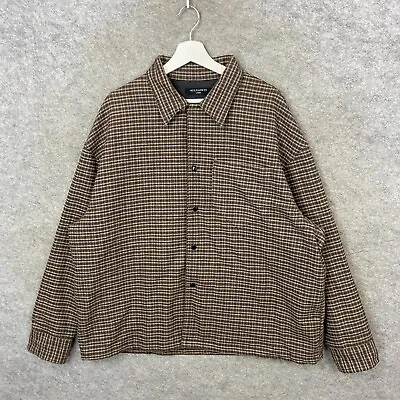 Buy AllSaints Jacket Mens Large Brown Dillon Wool Shirt Overshirt Checkered Check • 54.99£