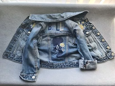 Buy Gap Disney Denim Toddler Jacket Size Age 3 Belle Embroidery • 9.99£
