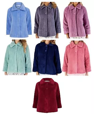 Buy Slenderella Ladies Soft Waffle Fleece Bed Jacket Button Up Collar House Coat • 32.75£