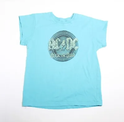 Buy Kids AC/DC Shirt  Rock Or Bust Logo Hard Rock Band Youth Tee 8 Yrs 128 Cm • 15.08£