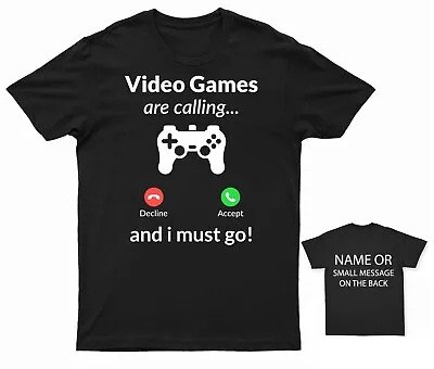 Buy Video Games Are Calling... Decline Accept And I Must Go! T-Shirt Gaming Graph • 14.95£