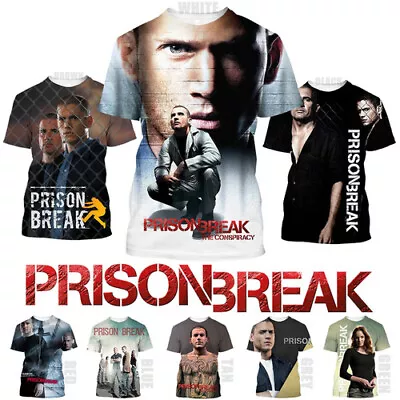 Buy TV Drama Prison Break Theme Women Men T-Shirt 3D Print Short Sleeve Tee Tops • 10.79£