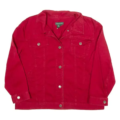 Buy LAUREN RALPH LAUREN Womens Denim Jacket Red L • 31.99£