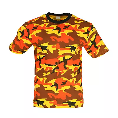 Buy Army T Shirt US Combat Military Style Red Orange Yellow Pink Purple Bright Camo • 9.99£