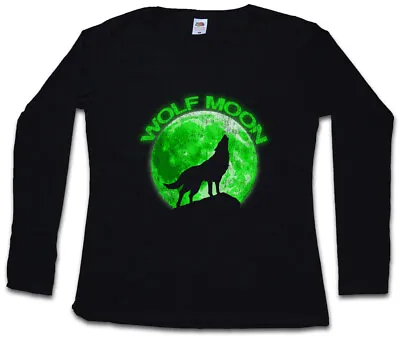 Buy WOLF MOON WOMEN LONG SLEEVE T-SHIRT Type Werwolf The O Werwolf Howling Negative • 29.99£