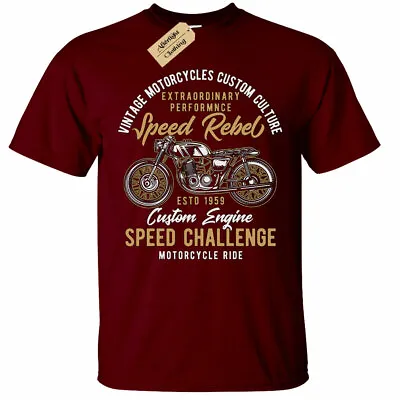 Buy Speed Rebel T-Shirt Mens Biker Top Motorcycle Ride Custom • 12.95£