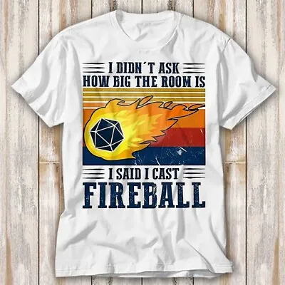 Buy DM I Cast Fireball DND Dragons Dungeon Master Wizard T Shirt Top Tee Unisex 4124 • 6.70£