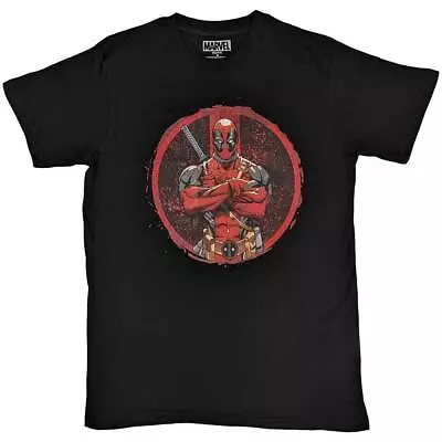Buy Deadpool T Shirt Arms Crossed New Official Marvel Black • 13.95£