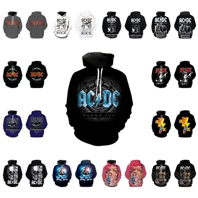 Buy Unisex ACDC Rock Band Costume Hoodies Sweatshirt Pullover Hooded Top Xmas Gifts • 11.98£