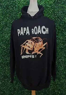 Buy Vintage Papa Roach Hoodie Infest Front & Back Jumper Long Sleeve Black Size XL • 66.73£