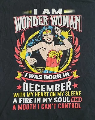 Buy Fruit Of The Loom I Was Wonder Woman Born In December T-Shirt Logo Size Large • 9.44£
