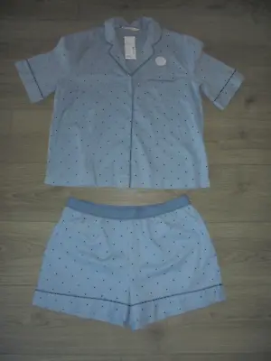 Buy M&s Marks & Spencer Body Blue Mix Pyjama Short Set With Cool Comfort Uk Size 12 • 14.99£