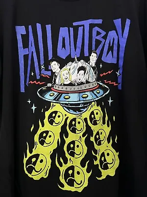 Buy Fall Out Boy Band T Shirt Black Gildan 2XL 2024 Tour, If You Build It They Come • 15.75£