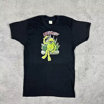 Buy Vintage Kermit The Frog T-Shirt Womens Size L 42-44 Black USA Made Single Stitch • 34.01£