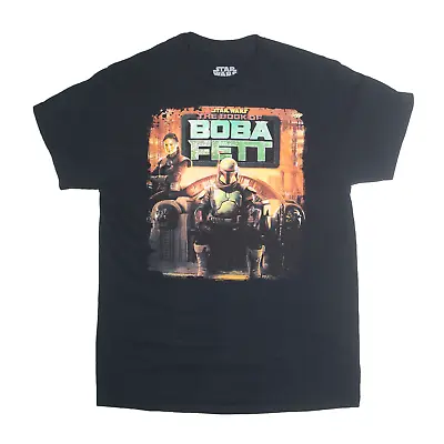 Buy STAR WARS The Book Of Boba Fett USA T-Shirt Black Short Sleeve Mens M • 9.99£