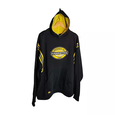 Buy Starter Hoodie University Of Iowa Hawkeyes Black Yellow Size XL Men Long Sleeve • 20£