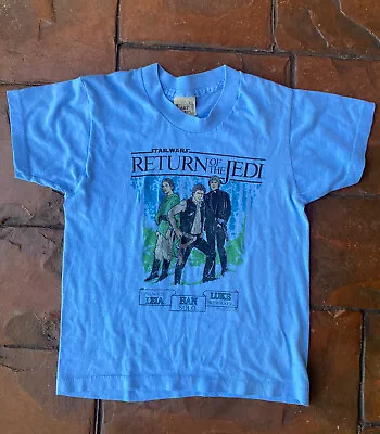Buy Vintage 1983 Return Of The Jedi Princess Leia, Han Solo, Skywalker Kids T-Shirt • 33.14£
