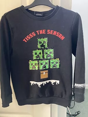 Buy Minecraft Boys Gaming Jumper Xmas Sweater Jumper Age 9/10 Yrs VGC • 14£