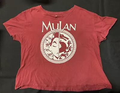 Buy Disney Mulan T Shirt Women's Size XL Burgundy Red Graphic Front Short Sleeve • 9.61£