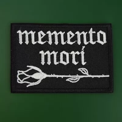 Buy MEMENTO MORI Iron On Patch: Black Rose Remember You Must Die Gothic Goth Emo Alt • 3.50£
