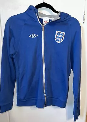 Buy ENGLAND Football Hoodie Blue Umbro Full Zip Large Boy's 152cm England Forever • 14.95£