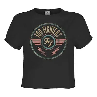 Buy Amplified Foo Fighters Air Crop Top Grey Cotton T-Shirt • 11.48£