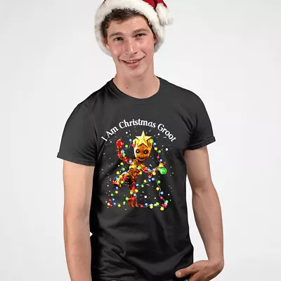 Buy Cute I Am Baby Groot Xmas Birthday Gift Family Christmas T Shirt #MC#109 • 9.99£