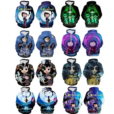 Buy Halloween Scary Movie Coraline 3D Hoodies Sweatshirts Jacket Coats Costumes • 19.20£