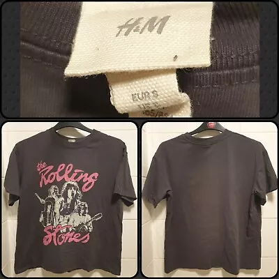 Buy Womens H&m The Rolling Stones Oversized Band T-shirt Top Size Small W42 X 25l  • 19.99£