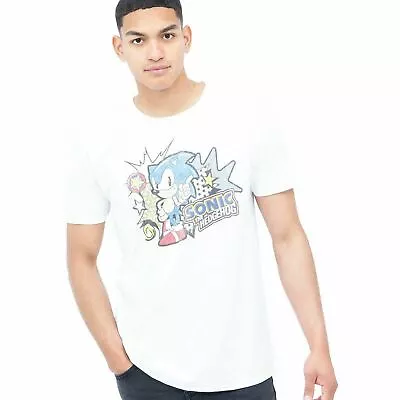 Buy Official Sonic The Hedgehog Mens T-shirt White S - XXL • 10.49£