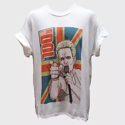 Buy Billy Idol Pop Punk Rock Short Sleeve White Unisex T-shirt S-3XL • 14.99£
