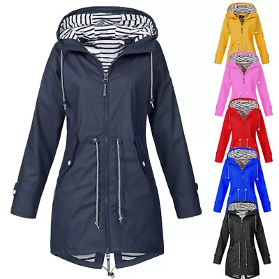 Buy Womens Jacket Waterproof Coat Ladies Outdoor Wind Rain Jacket Plus Size Coat NEW • 15.99£