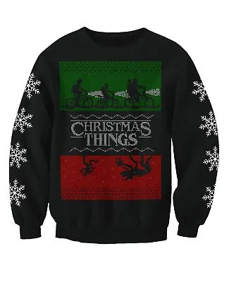 Buy Stranger Things Adults Novelty TV Christmas Jumper Sweatshirt • 12.99£