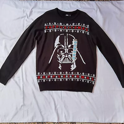 Buy Mens Star Wars Darth Vader Black Christmas Jumper Large Size Same Day Dispatch • 25£