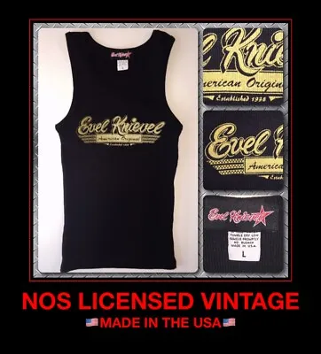 Buy Vtg NOS Evel Knievel 70s Ideal Stunt Cyle Harley Davidson Women Tank Top T-shirt • 37.63£