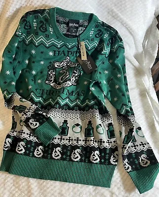Buy NWT Harry Potter Slytherin Potions Winter Christmas Sweater (Green ) Size Medium • 53.08£