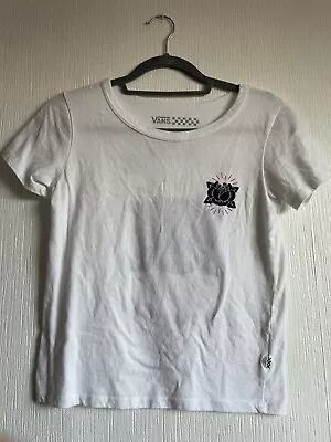 Buy Extra Small XS White Vans Graphic T Shirt • 8£