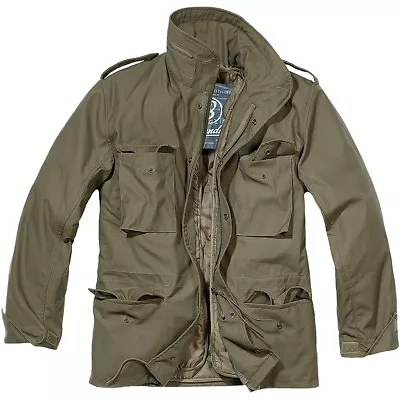 Buy Brandit Classic M65 Mens Army Field Jacket Warm Travel Parka Military Coat Olive • 75.95£
