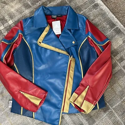 Buy NEW Large Disney Her Universe Ms. Marvel Cosplay Faux Leather Jacket BNWT • 19.90£