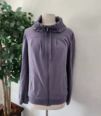 Buy Gap Body Fit Jacket Coat Womens Medium Purple Ruffle Front Full Zip Long Sleeve  • 2.36£